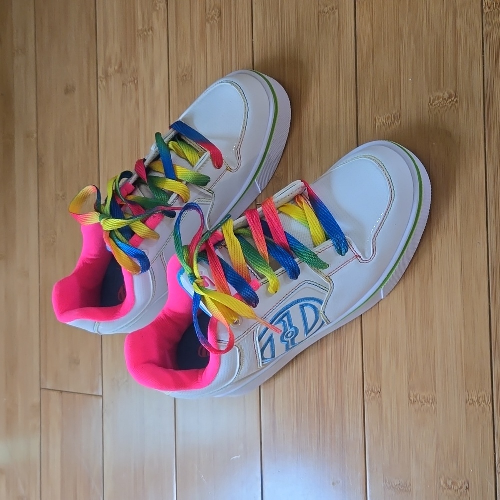 HEELYS Motion Plus Kids Shoes White with Rainbow Size Youth 5